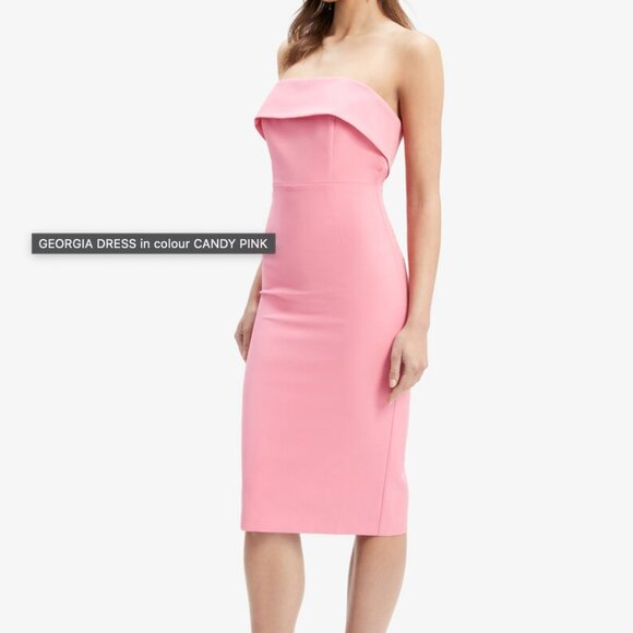 Bardot Georgia Strapless Dress - Candy Pink - Size 6 - Picture 2 of 13